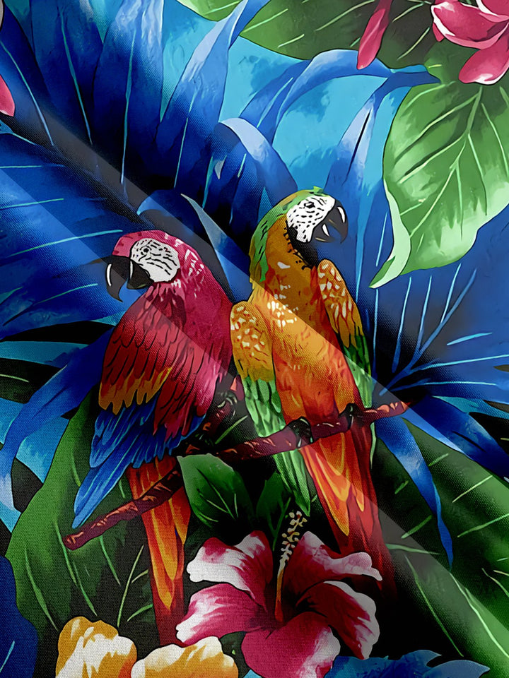 Hawaiian Parrot Floral Palm Leaf Print Shirt