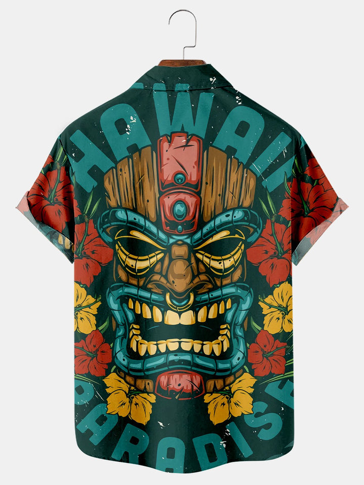 Hawaiian Tiki Print Shirt