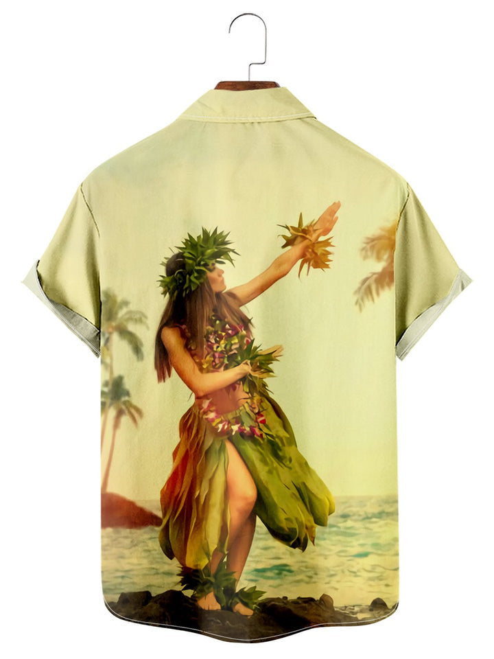 Hawaiian Casual Loose Plus Short Sleeved Shirt