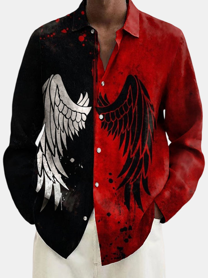 Halloween Wings Print Long Sleeve Shirt