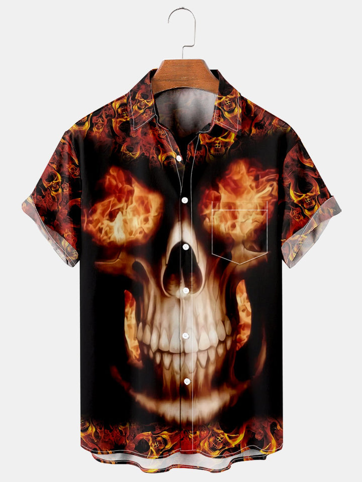 Halloween Casual Loose Short Sleeved Shirt