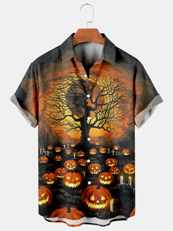 Halloween Casual Loose Plus Size Short Sleeved Shirt