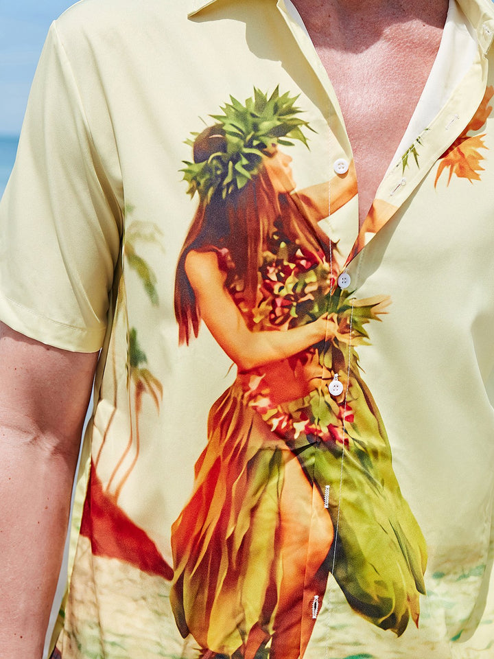 Hawaiian Casual Loose Plus Short Sleeved Shirt