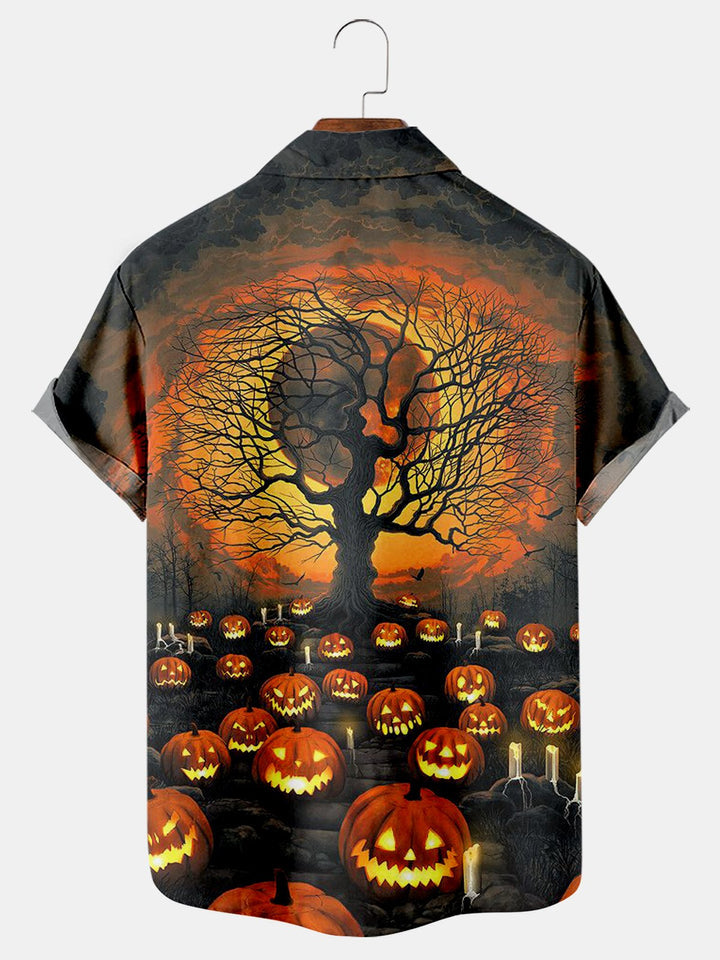 Halloween Casual Loose Plus Size Short Sleeved Shirt