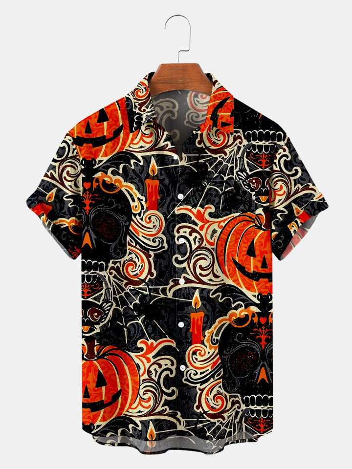 Halloween Vintage Pumpkin Print Shirt