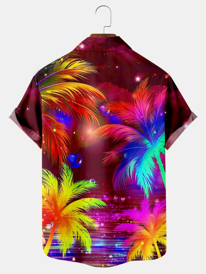 Coconut Tree Loose Short Sleeved Shirt