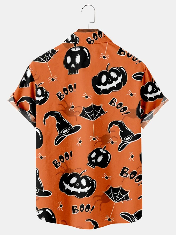 Pumpkin Hat Print Sleeve Shirt