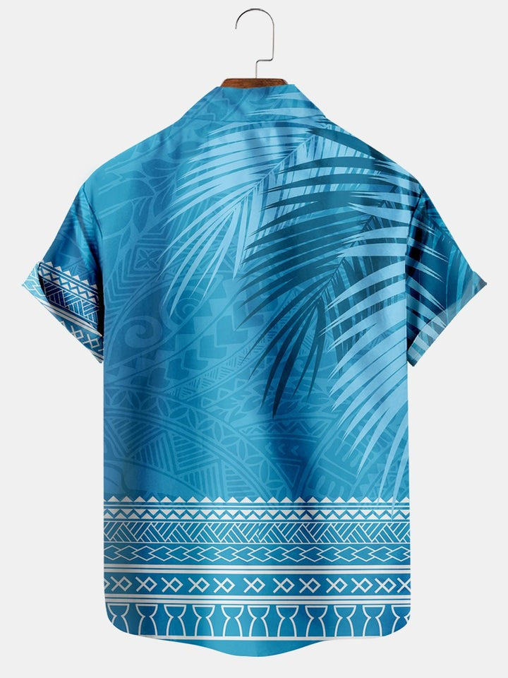 Ethnic Coco Print Pocket Short Sleeve Shirt