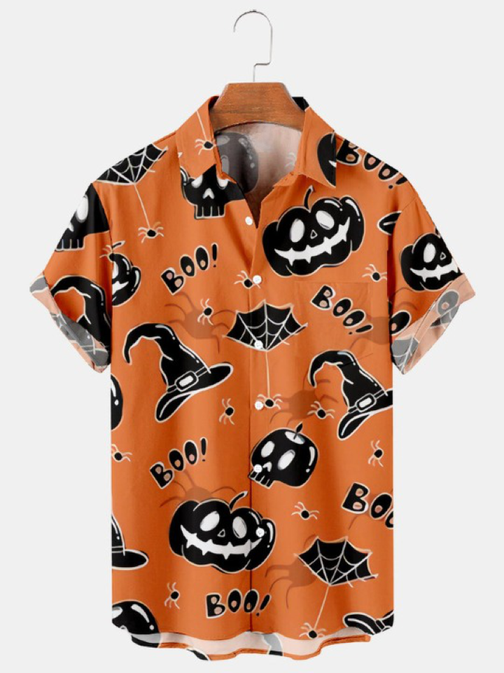 Pumpkin Hat Print Sleeve Shirt