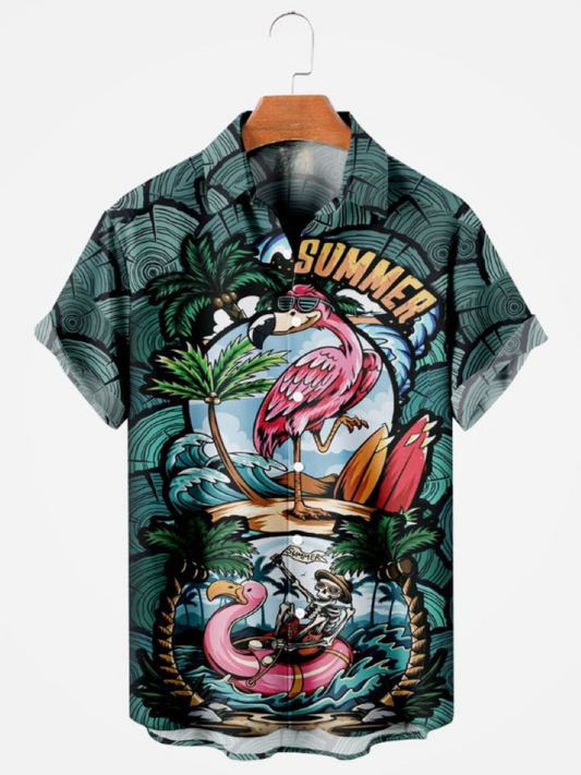 Hawaiian Fun Print Short Sleeve Shirt