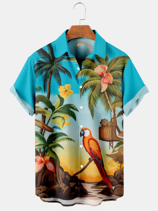 Hawaiian Vacation Print Short Sleeve Shirt