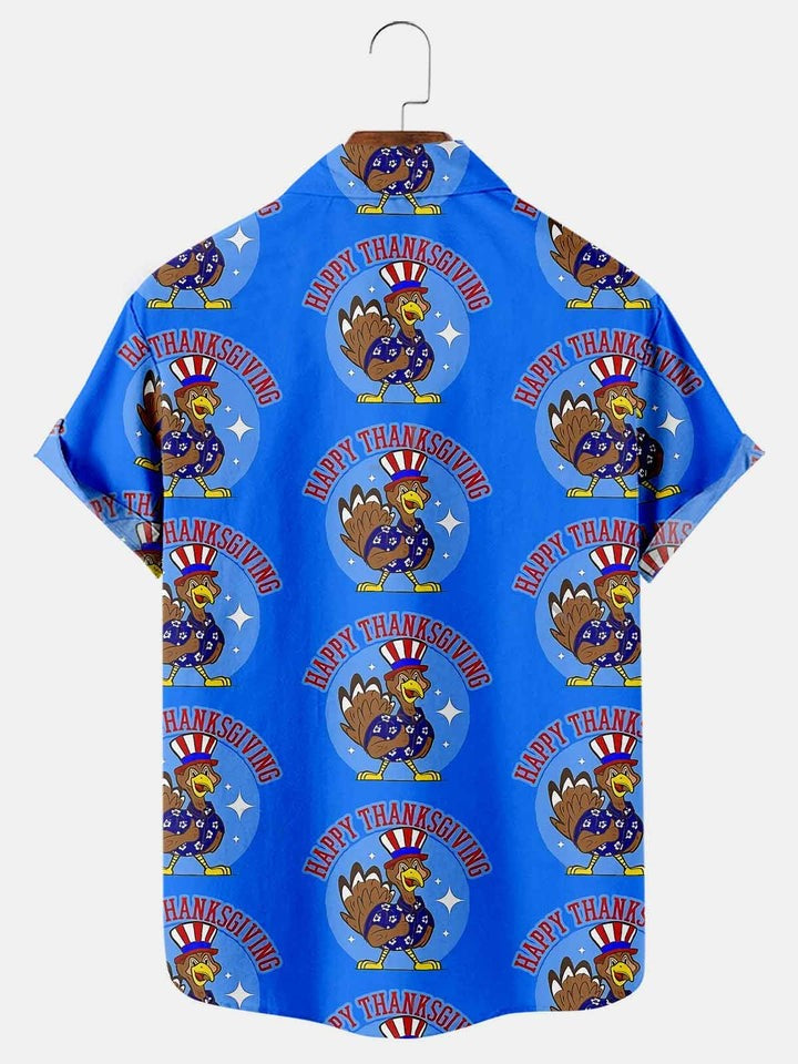 American Flag Thanksgiving Print Shirt