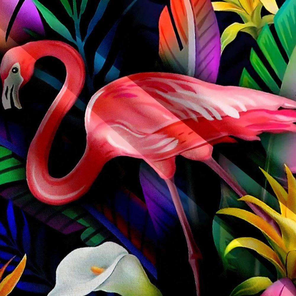 Hawaiian Flamingo Print Short Sleeve Shirt
