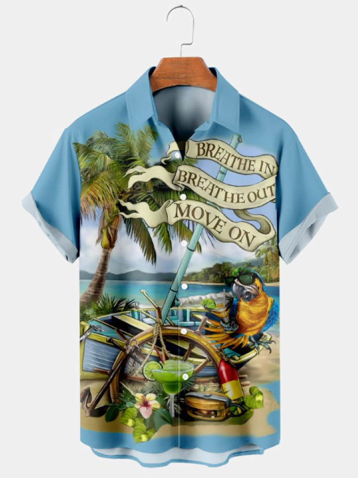 Breathe In Breathe Out Move On Printed Shirt