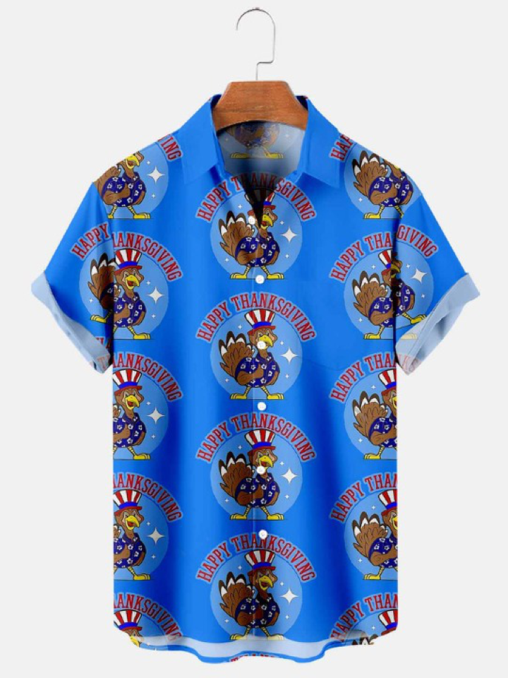 American Flag Thanksgiving Print Shirt