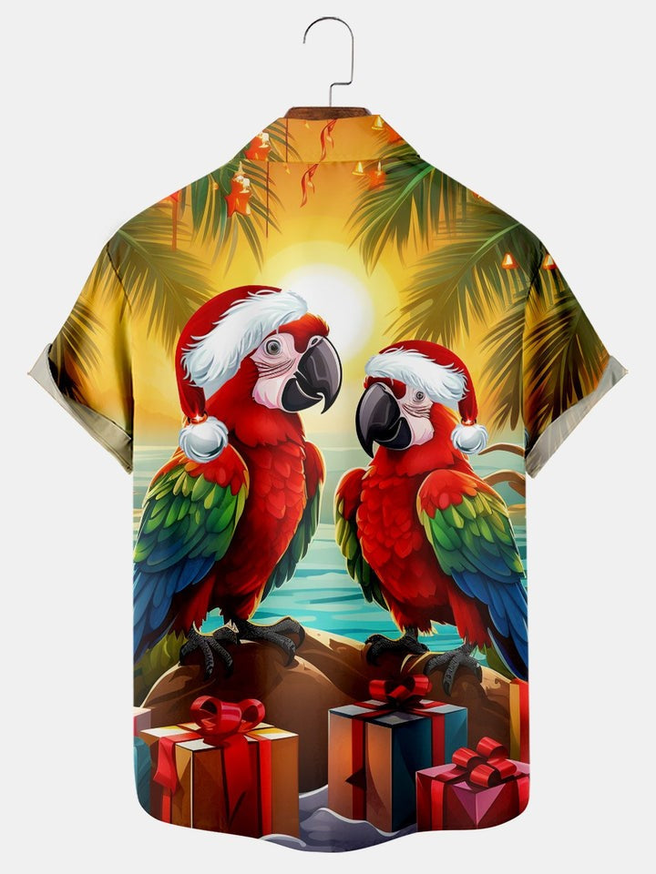 Seaside Parrot Holiday Printed Shirt