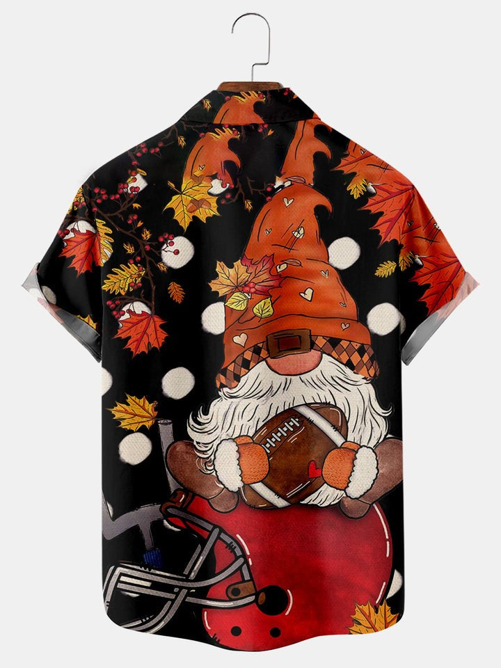 Thanksgiving Rugby Midget Print Short Sleeve Shirt