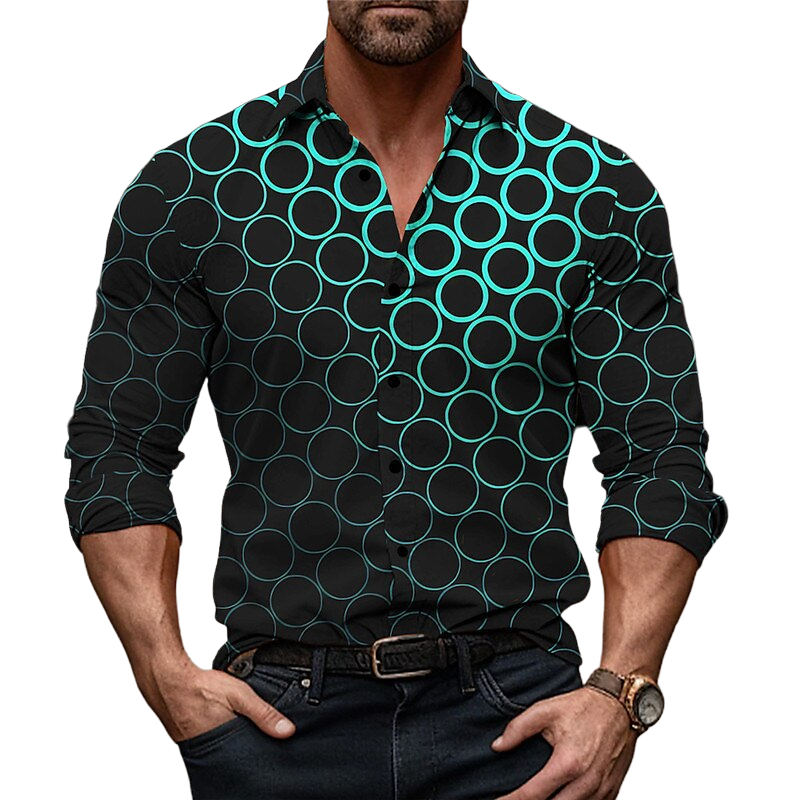 Circle Motif Party Long Sleeve Shirt