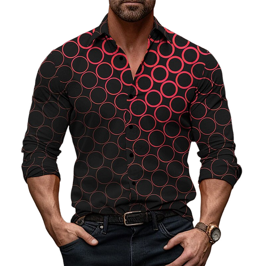 Circle Motif Party Long Sleeve Shirt