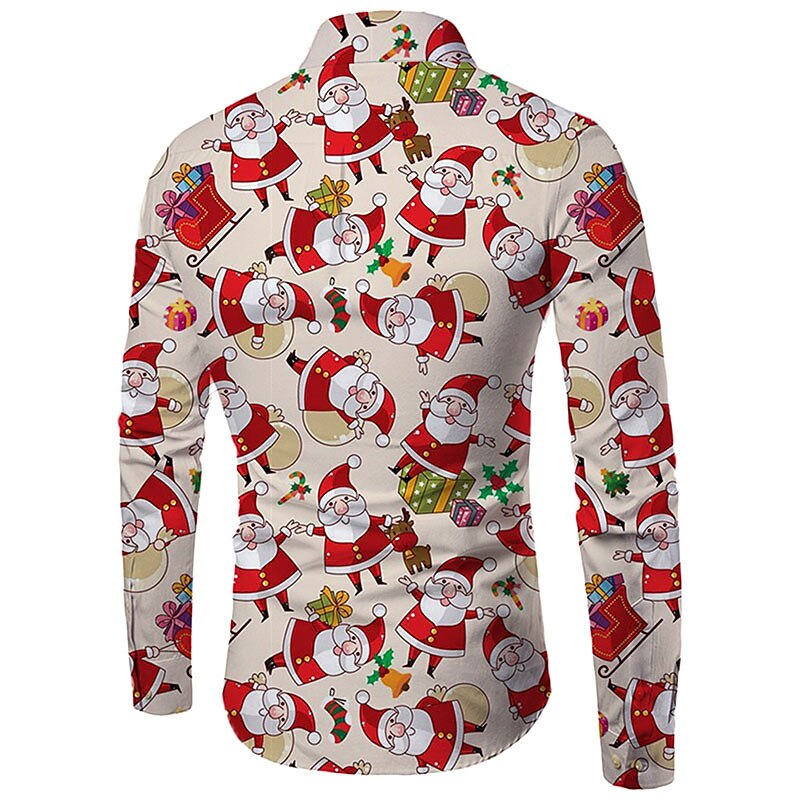 Holiday Print Long Sleeve Christmas Shirt