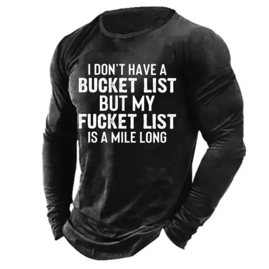 Men's Printed Drop Cut Long Sleeve T-Shirt