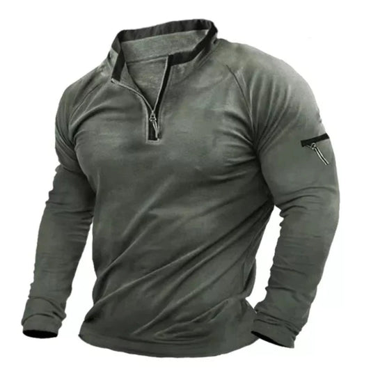 Men's Outdoor Casual Long Sleeve Henley T- Shirt