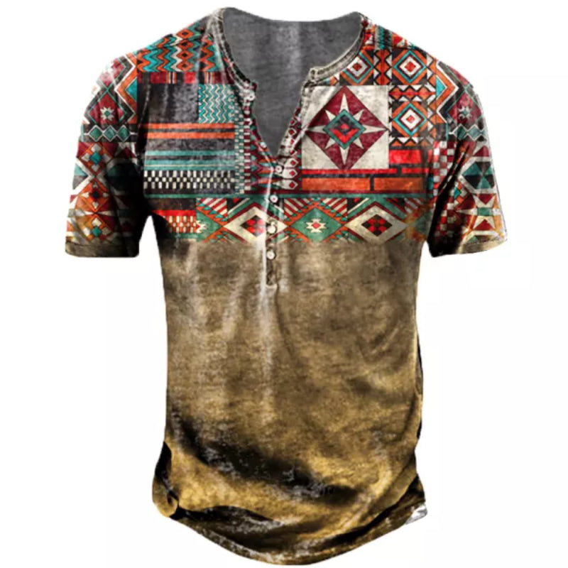 Men's Vintage Western Ethnic Pattern T Shirt