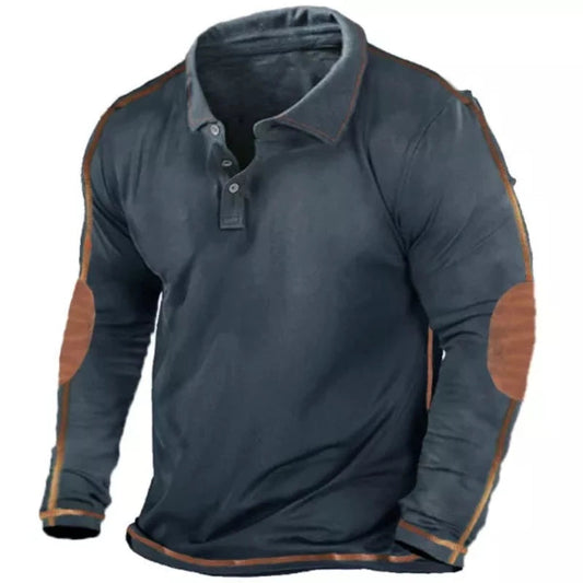 Men's Outdoor Tactical Long Sleeve Polo T-Shirt
