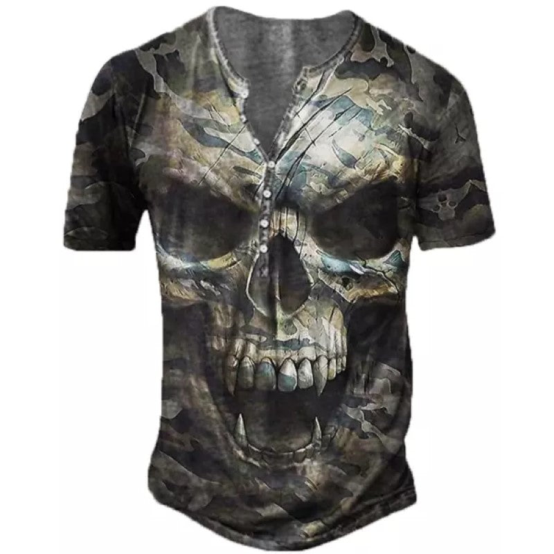 Men's Camouflage Henley T-Shirt