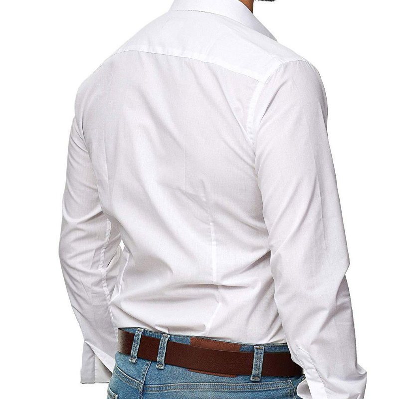 Men's casual long sleeve solid business shirt