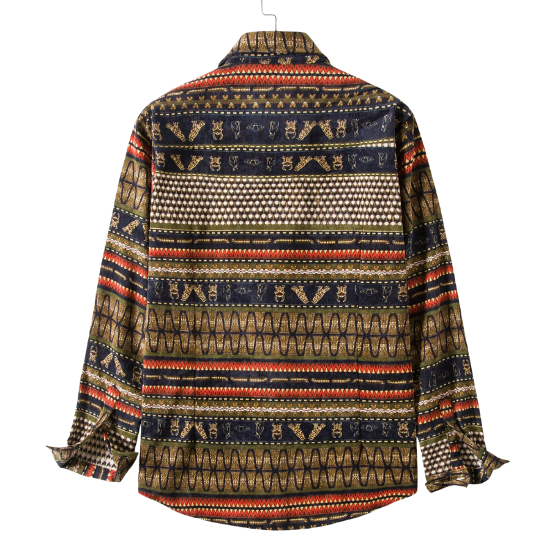Fall Fashion Printed Lapels Men's Shirt