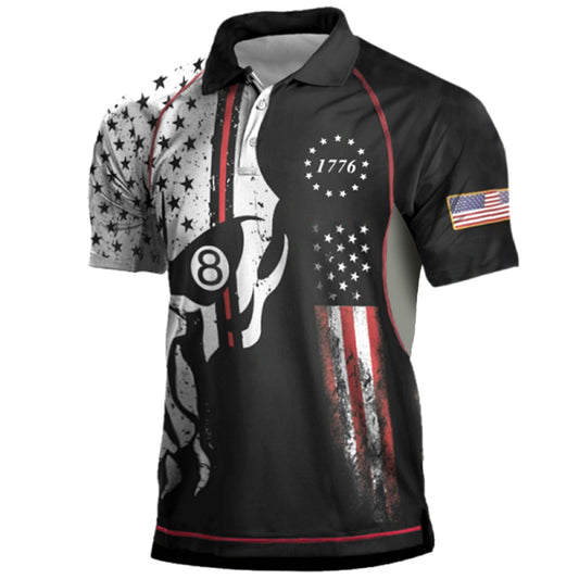 Men's 2nd Amendment Flag Print Polo Shirt