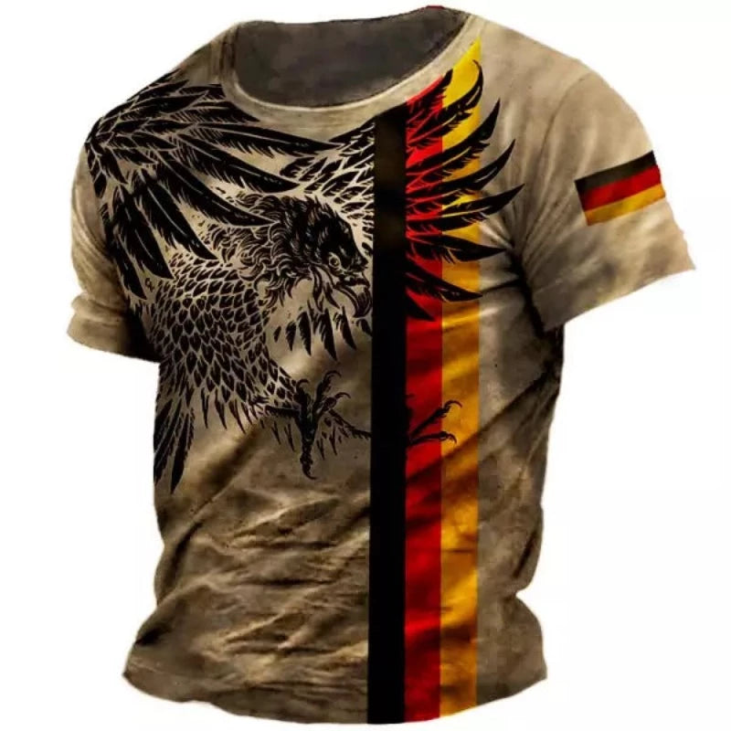 German Eagle Print T-Shirt