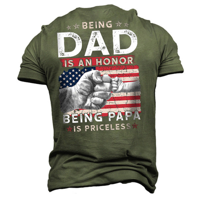 American Flag Being Dad Men's T-Shirt