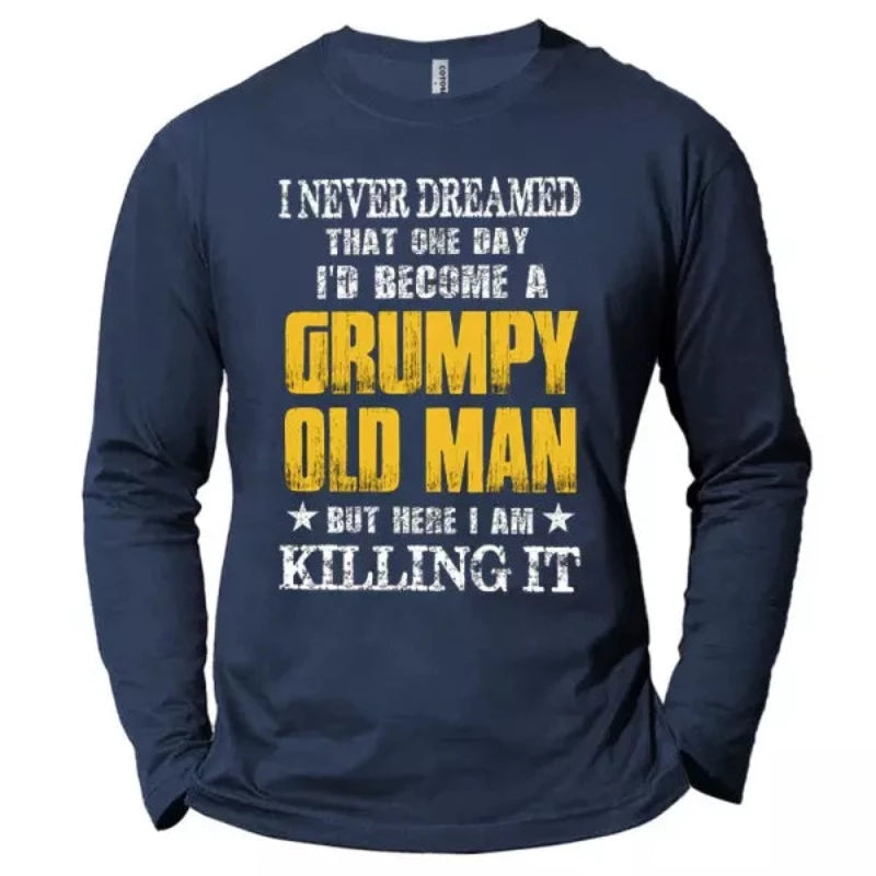 Long Sleeve Men's Grumpy Old Man T-Shirt