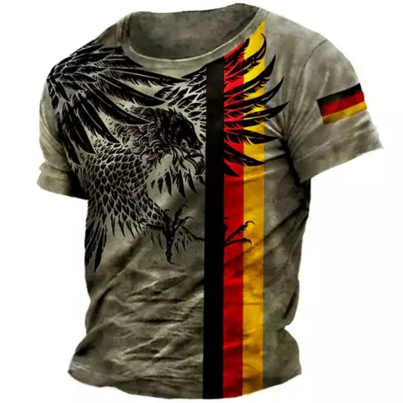 German Eagle Print T-Shirt