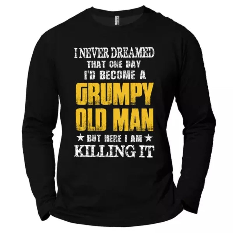 Long Sleeve Men's Grumpy Old Man T-Shirt