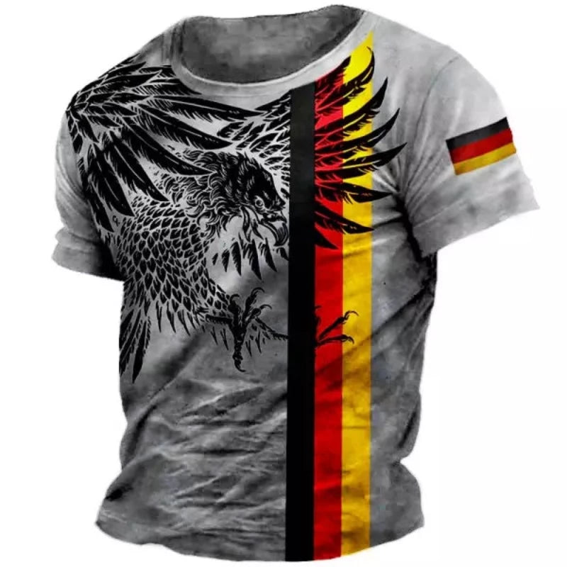 German Eagle Print T-Shirt