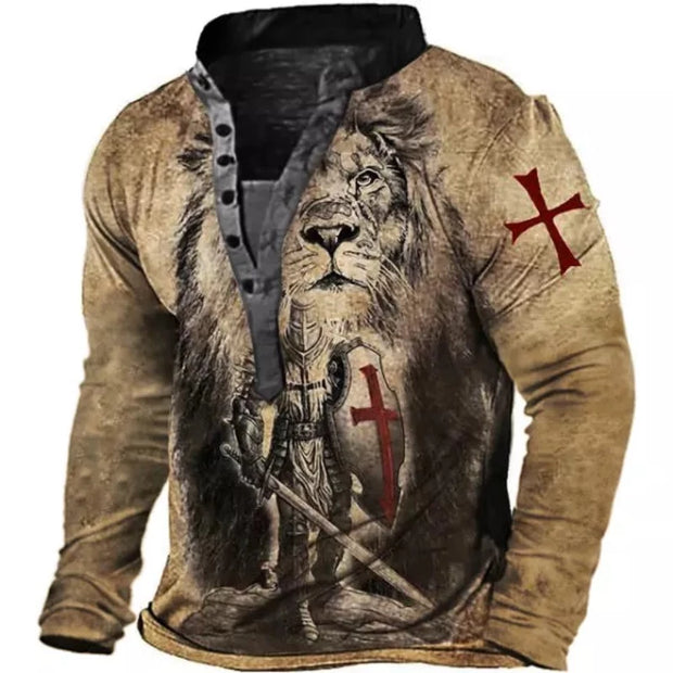 Men's Printed  Lion T-Shirt