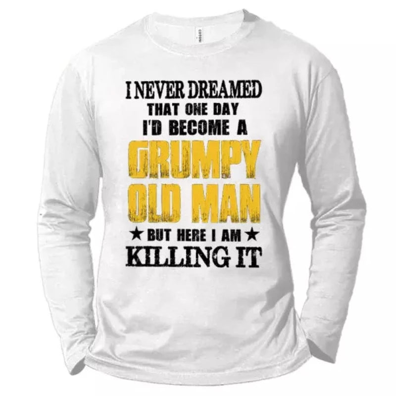 Long Sleeve Men's Grumpy Old Man T-Shirt