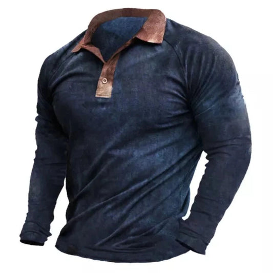 Outdoor Casual Tactical Vintage Polo Long Sleeve Shirt