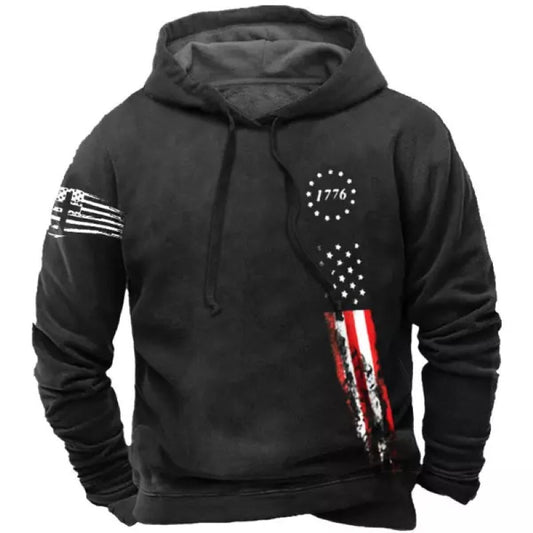 Men's American Flag Vintage Hoodie