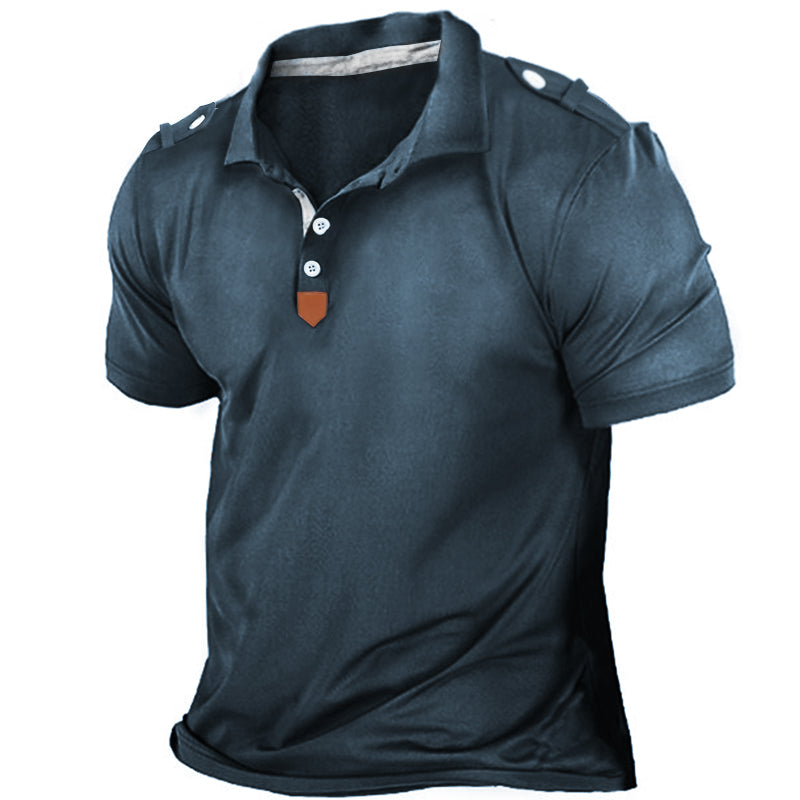 Men's Outdoor Vintage Polo Short Sleeve T-Shirt