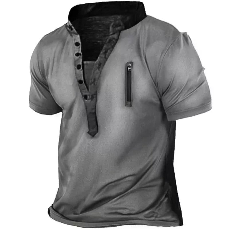 Men's Outdoor Retro Printed Short Sleeve T-Shirt