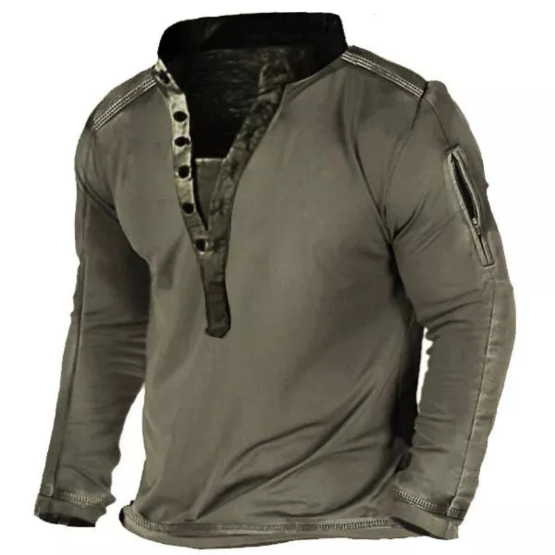 Men Outdoor Zipper Pocket T-Shirt