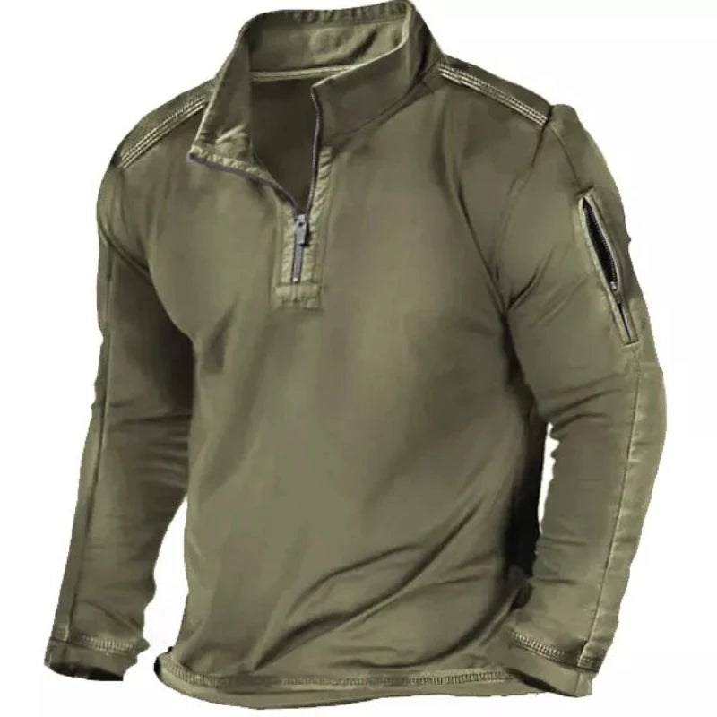 Men Outdoor Zipper Pocket T-Shirt