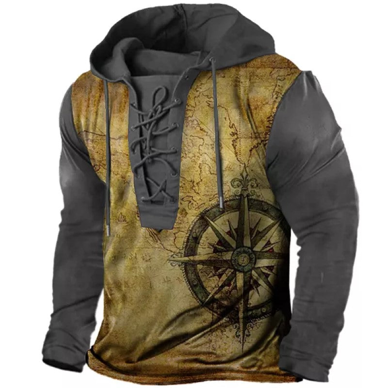 Men's Compass Contrast Long Sleeve T-Shirt