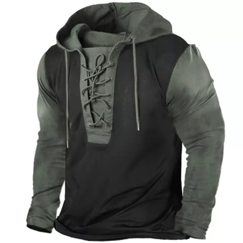 Men's Outdoor Lace-Up Long Sleeve Hoodies