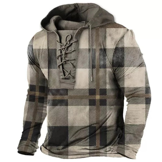 Men's Hooded Lace-Up T-Shirt