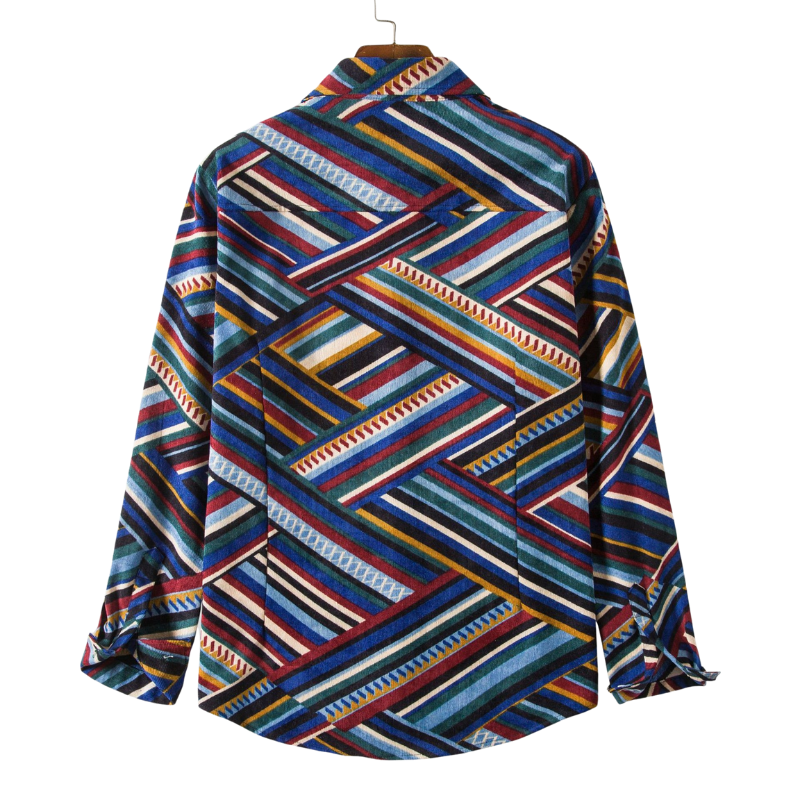 Fall Fashion Printed Lapels Men's Shirt